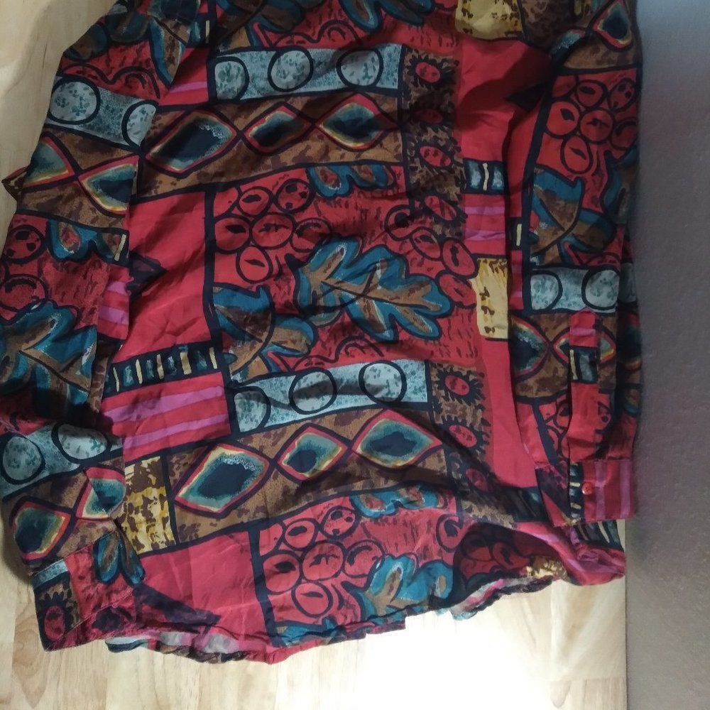 Vintage Stunt Collections Abstract Pattern Silk S… - image 5